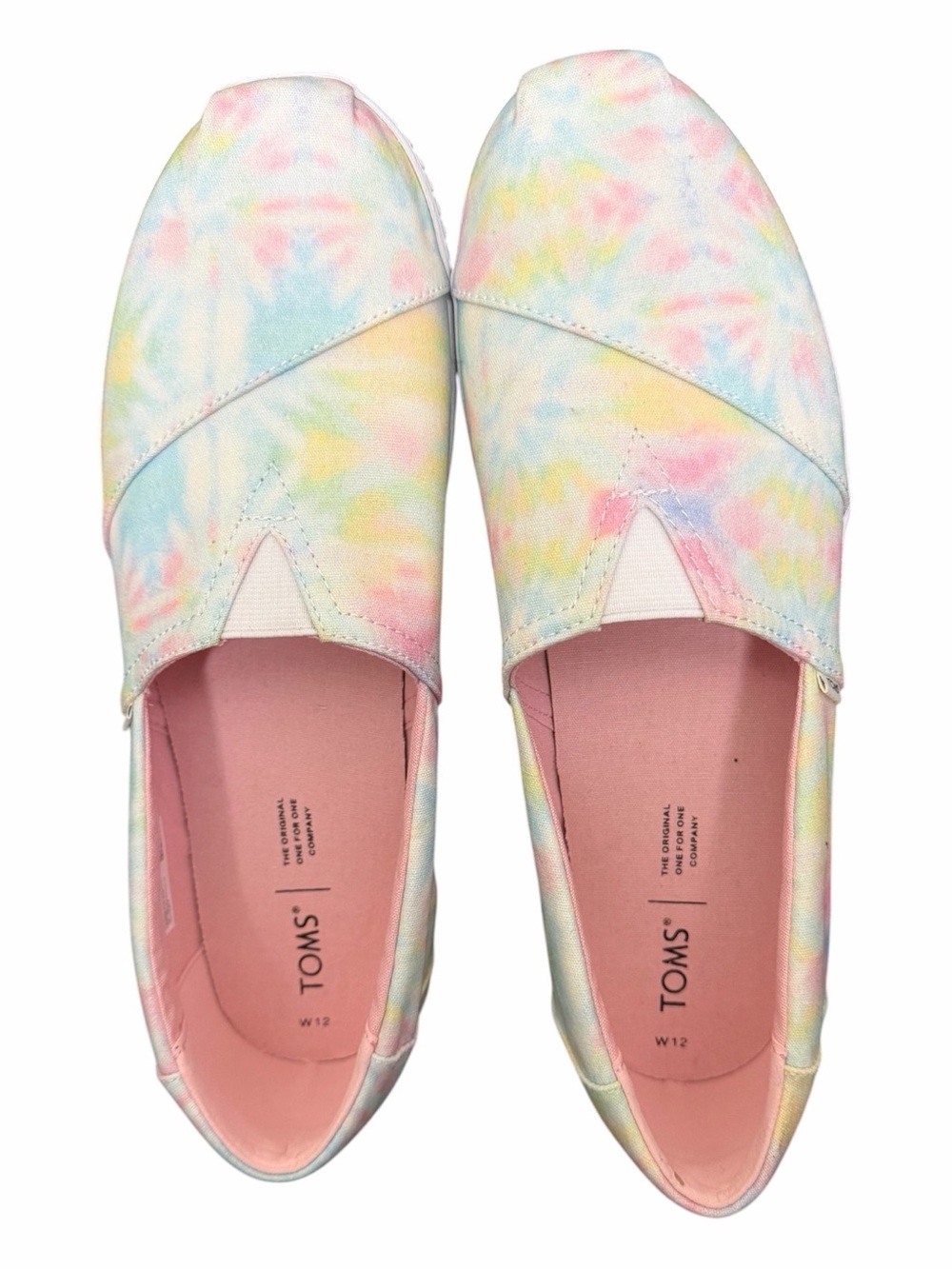 TOMS |Pastel Tie-Dye |Canvas Slip-On Flats |Women’s Size 12 |Comfort Shoes - Picture 6 of 8